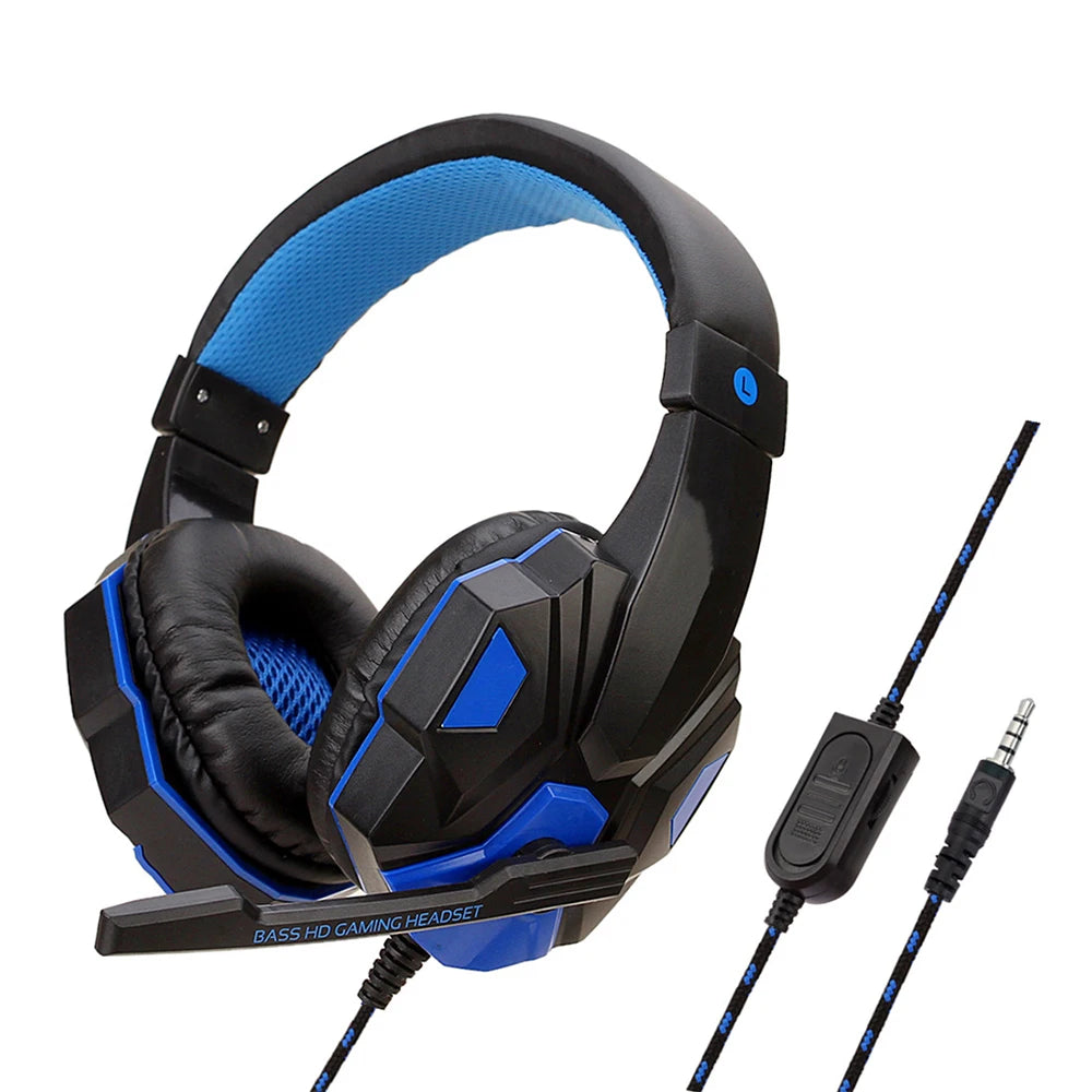 Wired Gaming Headsets With 120° Adjustable Noise Cancelling Microphone Bass Stereo Gamer Headphones For PS4/PS5/Xbox Laptops PC