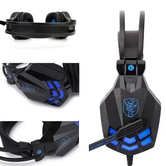 High Quality 3.5mm Jack Stereo Wired Led Gaming Headset Headphone with Microphone for PC Phone Balance Sounds Perfect for Gamer