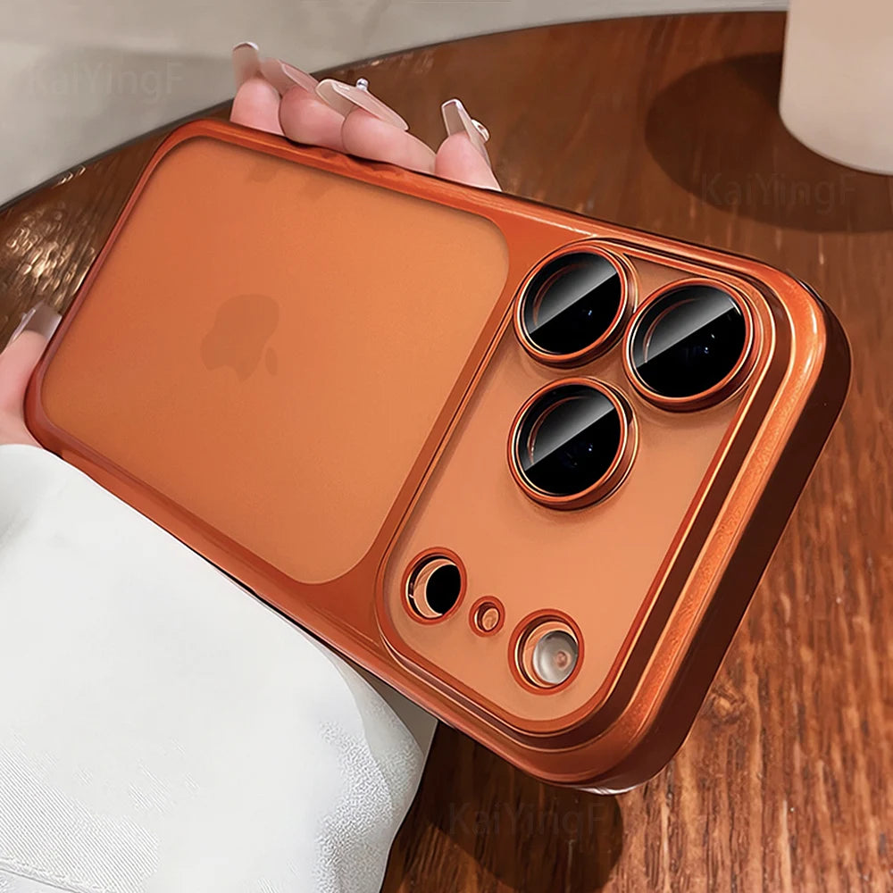 New Soft Matte Plating Case For iPhone 17 16 15 14 13 12 11 Pro Max With Lens Film Protection Translucent Silicone Cases Cover
