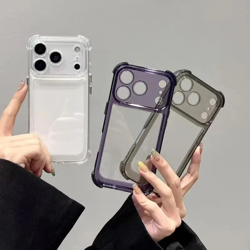 Luxury Shockproof Transparent Phone Case For iPhone 17 Pro 16 15 14 13 12 11 17 Pro Max 17 Air Clear Soft Bumper Cases Cover