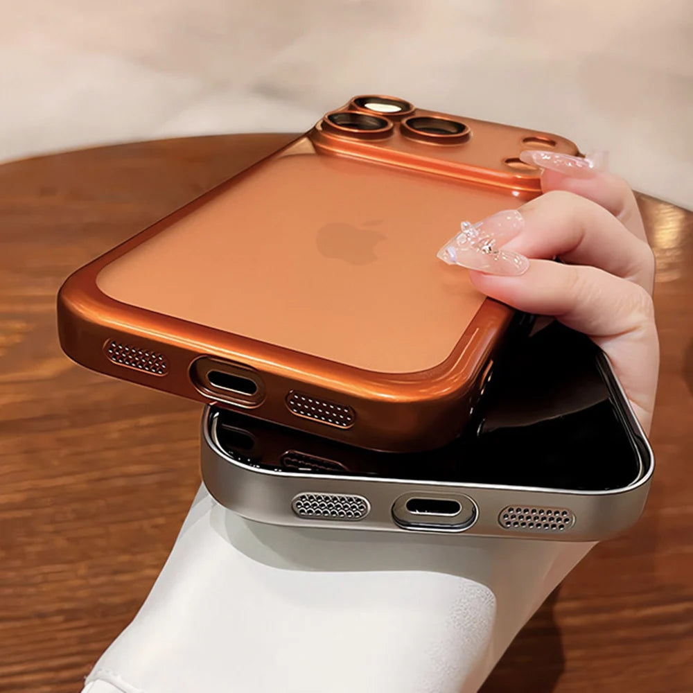 New Soft Matte Plating Case For iPhone 17 16 15 14 13 12 11 Pro Max With Lens Film Protection Translucent Silicone Cases Cover